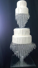 Load image into Gallery viewer, Wedding cake stand 2 tier set Crystal Chandelier Cake Stand Acrylic Wedding Display (10" & 14")