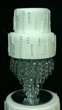 Load image into Gallery viewer, Luxury Crystal Wedding Cake Divider with LED Lights – Diamante Chandelier Cake Separator