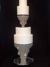 Load image into Gallery viewer, Wedding cake stand 2 tier set Crystal Chandelier Cake Stand Acrylic Wedding Display (10" & 14")