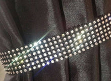 Load image into Gallery viewer, Crystal Diamante Ribbon: Black Back clear glass crystals im trBanding, Superior Sparkle (1 Yard)