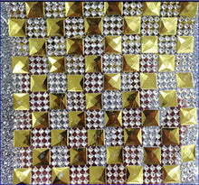 Load image into Gallery viewer, Diamante Cake Ribbon Banding: Gold & Silver Stud Effect Trim