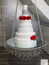 Load image into Gallery viewer, Crystal Cake Chandelier: Mirror Top Swing Platform with Remote LED