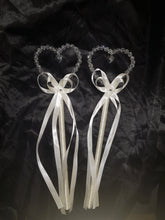 Load image into Gallery viewer, Crystal heart flower girl wand 1pc made to order by crystal wedding Uk