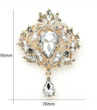 Load image into Gallery viewer, Feather Wrist Corsage: Rhinestone Brooch, 1920s Gatsby Style