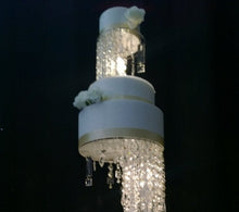 Load image into Gallery viewer, Tall floor cake table Crystal Chandelier Cake Stand Set: LED Wedding Cake Separators