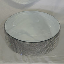 Load image into Gallery viewer, Cake Stand Mirror Top Wedding cake Display base Heavy Duty Rhinestone Cake Riser Glam Cake Stand Custom Wedding Decor Crystal cake holder