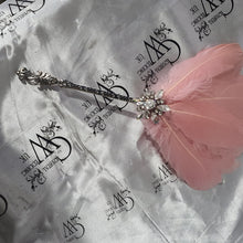 Load image into Gallery viewer, Blush Feather Fan: Crystal Wedding Bouquet for Bridesmaid, Flower Girl