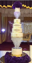 Load image into Gallery viewer, Wedding cake stand 2 tier set Crystal Chandelier Cake Stand Acrylic Wedding Display (10" & 14")