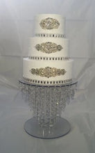 Load image into Gallery viewer, Wedding cake stand 2 tier set Crystal Chandelier Cake Stand Acrylic Wedding Display (10" & 14")