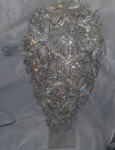 Load image into Gallery viewer, Diamante bouquet 12"x 16" brooch Jewel rhinestone crystal wedding bouquet Crystal Bridal Bouquet, cascade bouquet by Crystal wedding uk