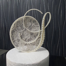 Load image into Gallery viewer, Pearl Lace Initial Cake Topper: 6" Monogram Wedding Decor