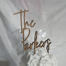 Load image into Gallery viewer, crystal surname cake topper