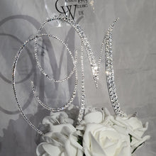 Load image into Gallery viewer, Crystal Rhinestone Letter Cake Topper: 4" Swarovski Monogram