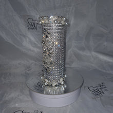 Load image into Gallery viewer, Bling Bouquet Holder, rhinestone crystal Diamonte holder, Rhinestone & pearl Wedding Bouquet Holder , Glam Bling Bouquet Holders