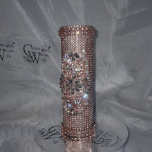 Load image into Gallery viewer, Bling Bouquet Holder, rhinestone crystal Diamonte holder, Rhinestone & pearl Wedding Bouquet Holder , Glam Bling Bouquet Holders