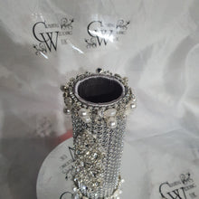 Load image into Gallery viewer, Bling Bouquet Holder, rhinestone crystal Diamonte holder, Rhinestone & pearl Wedding Bouquet Holder , Glam Bling Bouquet Holders