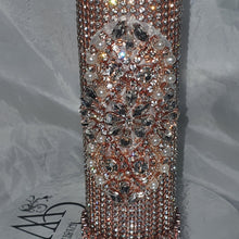 Load image into Gallery viewer, Bling Bouquet Holder, rhinestone crystal Diamonte holder, Rhinestone & pearl Wedding Bouquet Holder , Glam Bling Bouquet Holders
