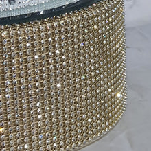 Load image into Gallery viewer, Gold Crystal Rhinestone Wedding Cake Stand: Diamante Cake Base