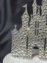 Load image into Gallery viewer, Luxury Swarovski Crystal Castle Cake Topper – Fairytale Wedding Cake Keepsake Decoration