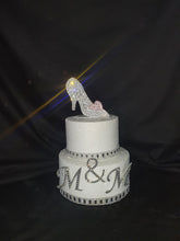 Load image into Gallery viewer, Glass Slipper Cake topper - Swarovski crystal elements - FAIRYTALE princess shoe cake decor, Cake decoration by Crystal wedding uk