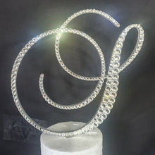 Load image into Gallery viewer, Swarovski Crystal Letter Cake Topper: 8" Rhinestone Monogram