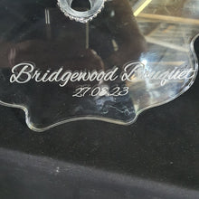 Load image into Gallery viewer, Puddle shaped Acrylic display stand, Personalised Bouquet stand holder - by Crystal wedding uk