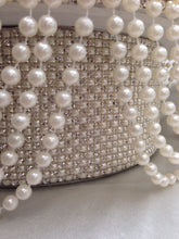 Load image into Gallery viewer, Pearl Rhinestone Wedding Cake Stand Vintage Inspired Mirror Top Cake display stand