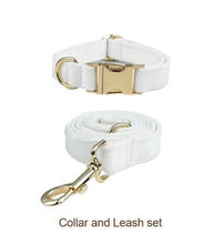 Load image into Gallery viewer, Personalised Luxury Velvet Dog Collar: Silver Rhinestones & Pearls, Wedding Pet Collar