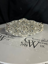 Load image into Gallery viewer, Personalised Luxury Velvet Dog Collar: Silver Rhinestones & Pearls, Wedding Pet Collar
