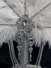 Load image into Gallery viewer, 20" Wedding feather fan,ostrich fan, wedding hand fan, Great Gatsby any colour -custom made to order by Crystal Wedding UK