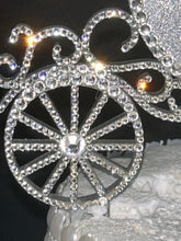 Load image into Gallery viewer, Crystal Carriage Cake topper -Swarovski crystal elements WERE ENGAGED, fairytale Princess carriage, Cake decoration by Crystal Wedding UK