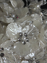 Load image into Gallery viewer, Ivory Pearl & Crystal Bridal Bouquet Rhinestone Wedding bouquet Silver brides Flowers