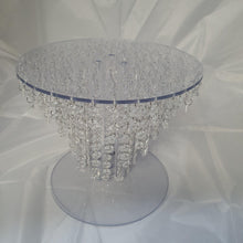 Load image into Gallery viewer, Chandelier cake stand [ crystal cake stand [ wedding cake stand + LED lights by Crystal wedding uk