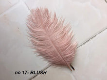 Load image into Gallery viewer, Blush pink feather fan bouquet, Great Gatsby wedding style 1920's - any colour as custom made by Crystal wedding uk