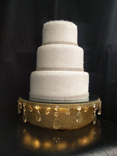 Load image into Gallery viewer, Faux crystal Wedding cake stand Teardrop design+ LED lights - round or square all sizes by Crystal wedding uk