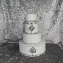 Load image into Gallery viewer, Cake brooch, Droplet style crystal rhinestone cake decoration by Crystal wedding uk