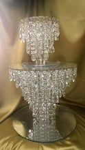 Load image into Gallery viewer, Chandelier cake stand , 2 tier set Premium crystal 6" and 12" + led's by Crystal wedding uk