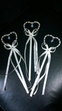 Load image into Gallery viewer, Flower girl wand, Crystal & Pearl heart. by Crystal wedding uk