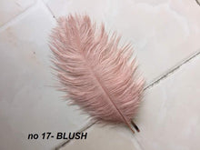 Load image into Gallery viewer, Ostrich Feather MINI Fan Bridesmaid bouquet - Feather hand fan Bouquet Great Gatsby wedding style 1920's -size 8"-10"