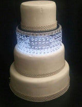 Load image into Gallery viewer, crystal cake stand , Faux crystal tiered stacked separators + LED by Crystal wedding uk
