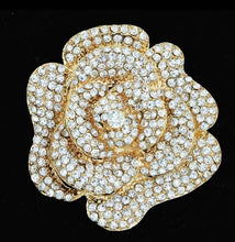 Load image into Gallery viewer, Groom Boutonniere, Crystal rose buttonhole. Silver brooch rhinestone drop, Wedding Buttonhole Pin. by Crystal wedding uk
