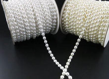 Load image into Gallery viewer, 1 meter Pearl chain ribbon banding string cake ribbon trim & for crafts by Crystal wedding uk