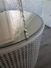 Load image into Gallery viewer, suspended cake chandelier, Faux crystal,cake swing + remote Led colour change lights by Crystal wedding uk