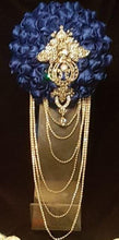 Load image into Gallery viewer, Diamante crystal Rhinestone drape bridal bouquet - Fully personalised in many colours with silver crystal brooches. by Crystal wedding uk
