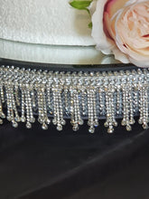 Load image into Gallery viewer, Diamante cake stand, rhinestone tassel design by Crystal wedding uk
