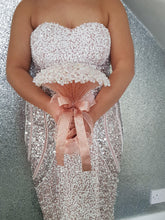 Load image into Gallery viewer, Clear Crystal bouquet, Brides wire bead jewel bouquet. rose gold. silver or Gold by Crystal wedding uk