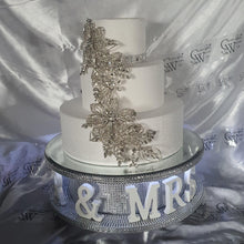 Load image into Gallery viewer, Cake brooch, crystal rhinestone cake decoration - Silver cake jewelery by Crystal wedding uk