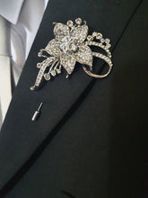 Load image into Gallery viewer, Diamante bouquet brooch Jewel rhinestone crystal wedding bouquet 7x12, Crystal Bridal Bouquet, bling cascade Jewel bouquet by Crystal wedding uk