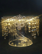 Load image into Gallery viewer, Glass shoe slipper wedding cake stand by Crystal wedding uk
