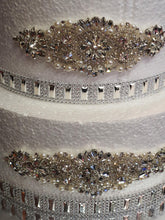Load image into Gallery viewer, Cake brooch set of 3 , crystal rhinestone & pearl cake decoration - Silver or Gold by Crystal wedding uk
